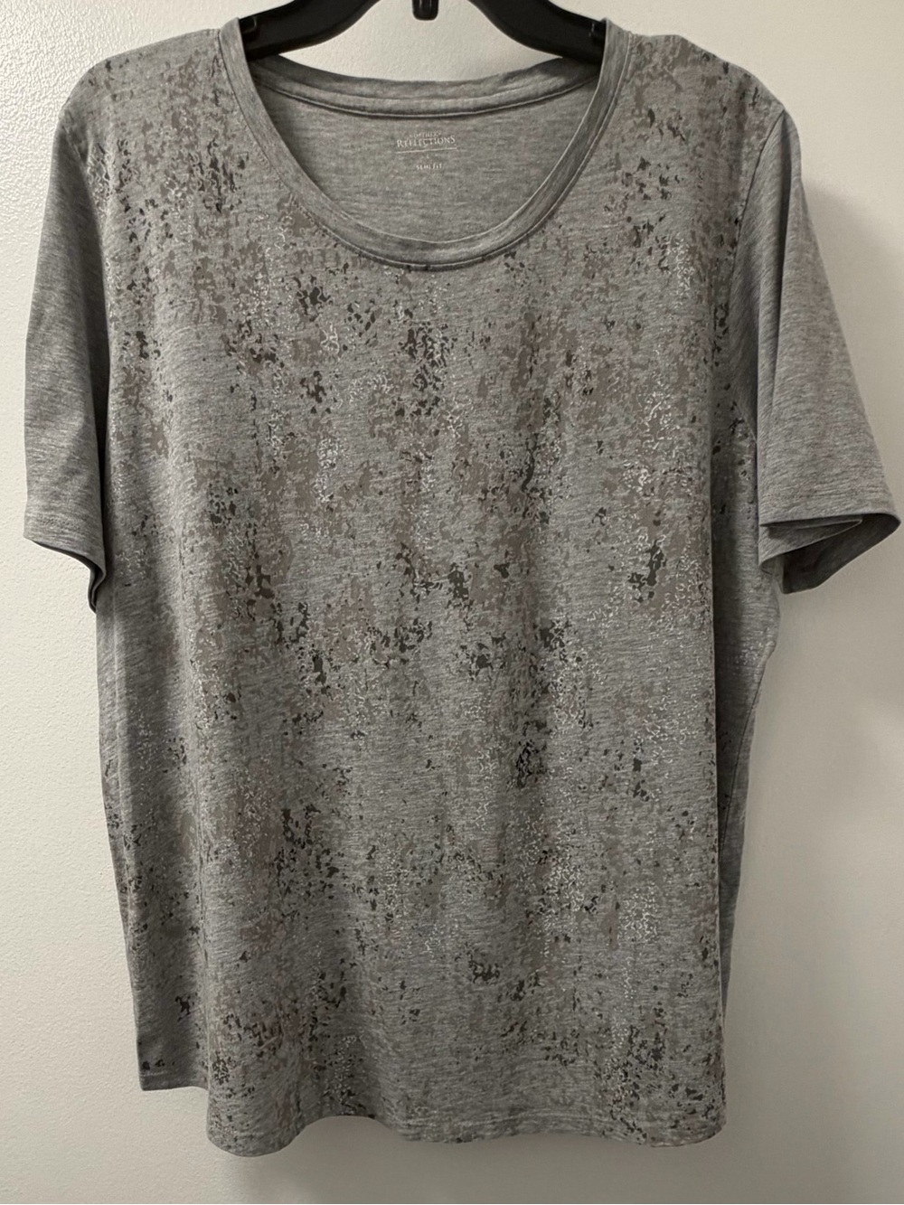 Northern Reflections Grey Metallic Print Organic Cotton Tee Size L